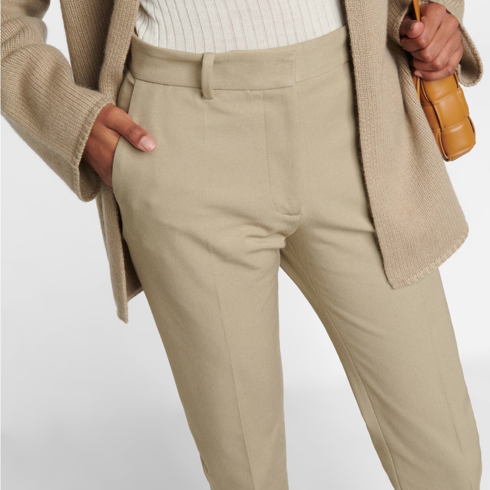 Joseph Coleman high-rise slim gabardine pants in pewter, size FR 38